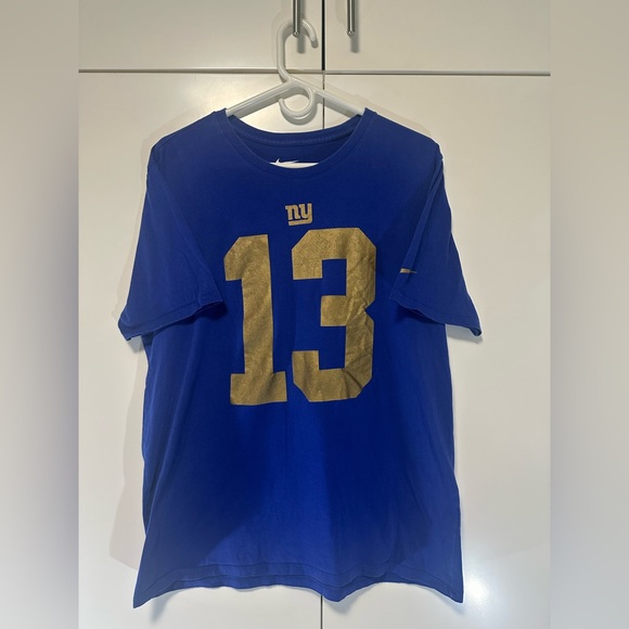 Nike Tee New York Giants #13 Odell Beckham Jr. T-Shirt Blue & Gold Men's Size L - Picture 1 of 8